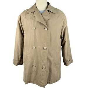London Fog Double Breasted Tan Mid Length Trench Coat Classic Style Mens Medium